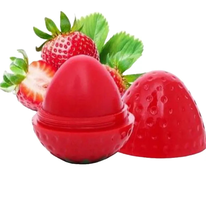 Strawberry Shaped Lip Balm – Moisturizing & Nourishing Gloss for Soft Lips – Fruity Scented