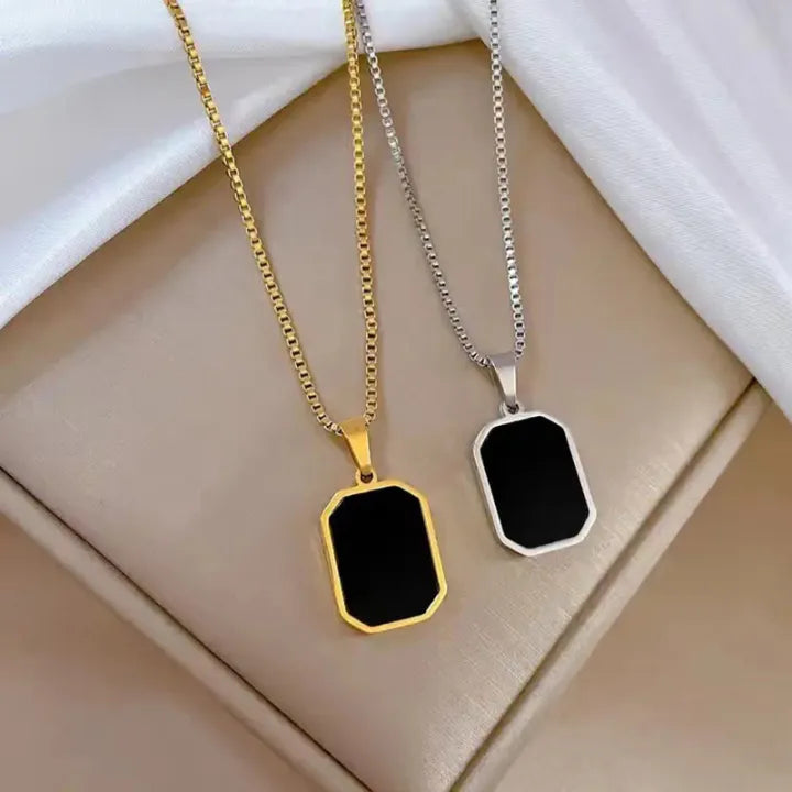 Korean Style Black Geometric Pendant Necklace Collar Neck Chain