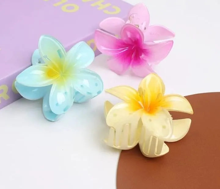 Flower Hair Clips for Women Pack of 1 pack of 3 Large size catchers, Hair Catchers Clips for Women and Girls, Strong Grip, Multi-Colour, Trendy Design