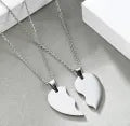 2 PCs Set Heart Broken 2 Locket With 2 Chain