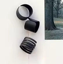 Korean Star With The Same Paragraph Black Matte Matte Wide Face Multi-layer Ring Personality Wild Fashion Three-piece Suit