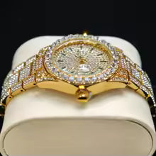 2025 Hot Fashion Gold Watches Women Luxury Stainless Steel Elegant Iced Diamond Jewellery Quartz Wristwatch Ladies watch