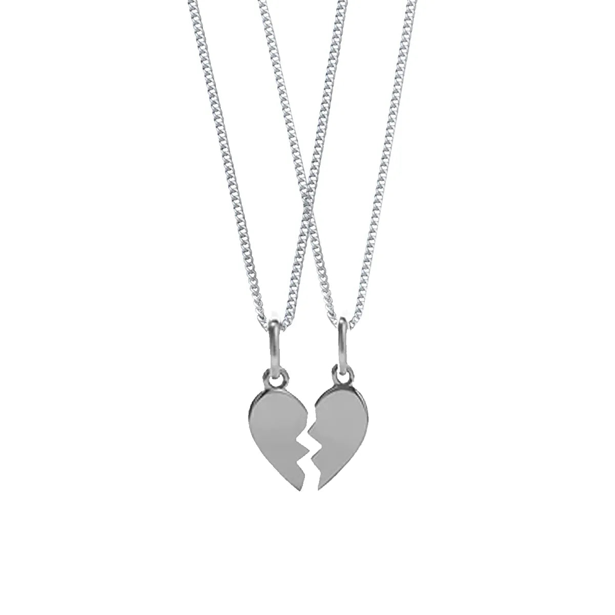 2 PCs Set Heart Broken 2 Locket With 2 Chain