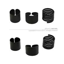 Korean Star With The Same Paragraph Black Matte Matte Wide Face Multi-layer Ring Personality Wild Fashion Three-piece Suit