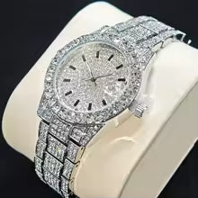 2025 Hot Fashion Gold Watches Women Luxury Stainless Steel Elegant Iced Diamond Jewellery Quartz Wristwatch Ladies watch