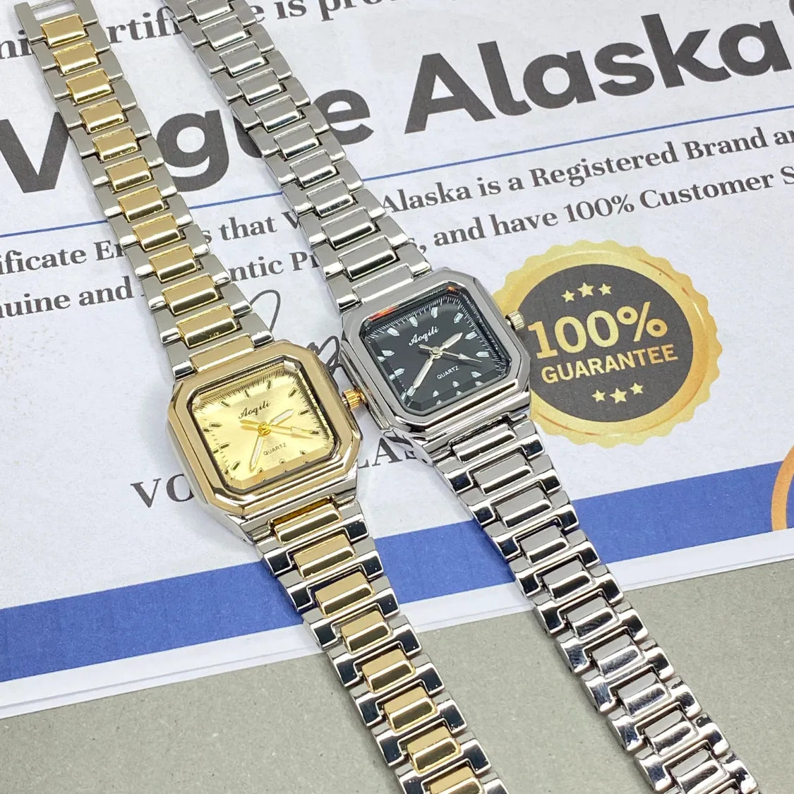 AQUILINE Fashion Women Luxury Stylish Girls watch Stainless-Steel Water-Resistant Female Watch for women Ladies