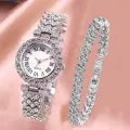 Luxury Diamond Stones Watch with Matching Bracelet – Elegant Gift Set