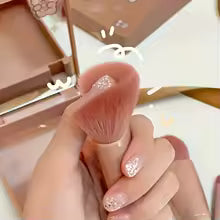 5Pcs Portable Makeup Brush Set With Mirror - Foldable Travel Kit ，Mini Makeup Brush Set Travel Makeup Brush Set