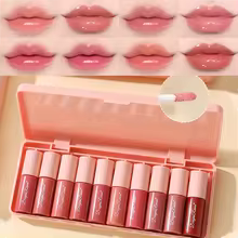Set of 10 Shimmering Lip Glosses, Easy to Apply, Lip Glose, Lipstick, Moisturising, Shiny Lip Gloss,