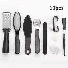 Professional 10 in 1 foot pedicure tools kit spa foot care manicure pedicure set foot relief hard callus removing tools set heels crack repair foot beauty care tools kit 10 in 1 pedicure tools set