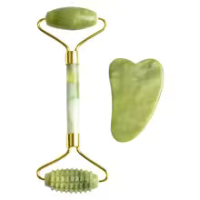 Jade Roller and Gua Sha Set-Facial Beauty Tools Massage Face Roller Skin Stone for Anti-face Aging Neck Wrinkles,Neck and Eye Treatment Roller for Face and Eyes