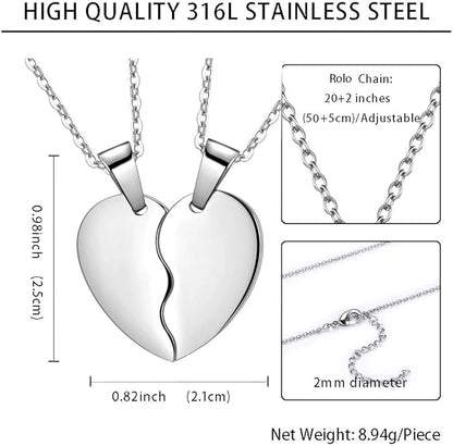 2 PCs Set Heart Broken 2 Locket With 2 Chain