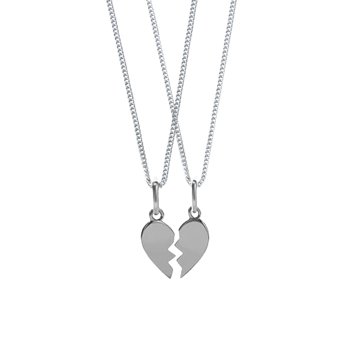 2 PCs Set Heart Broken 2 Locket With 2 Chain