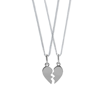 2 PCs Set Heart Broken 2 Locket With 2 Chain