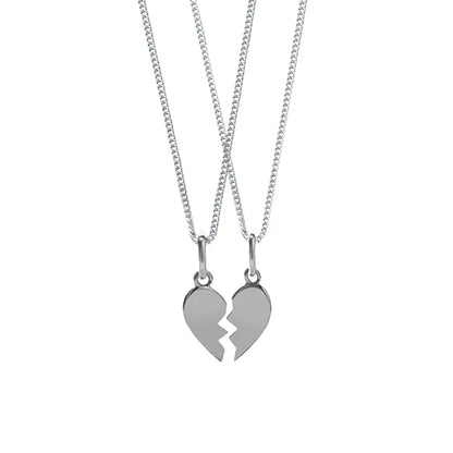 2 PCs Set Heart Broken 2 Locket With 2 Chain